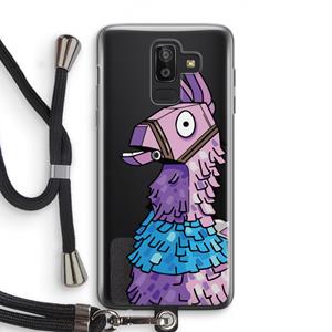 CaseCompany Lama: Samsung Galaxy J8 (2018) Transparant Hoesje met koord