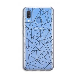 CaseCompany Geometrische lijnen zwart: Samsung Galaxy A40 Transparant Hoesje