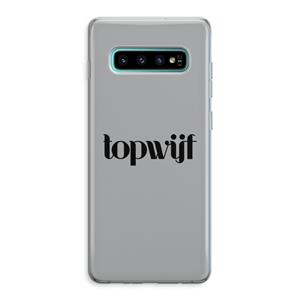 CaseCompany Topwijf Grijs Zwart: Samsung Galaxy S10 Plus Transparant Hoesje