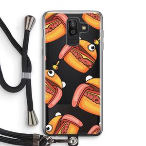 CaseCompany Hamburger: Samsung Galaxy J8 (2018) Transparant Hoesje met koord