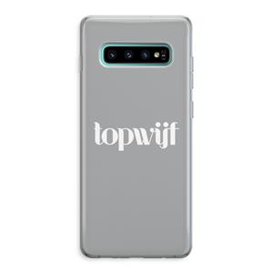 CaseCompany Topwijf Grijs Wit: Samsung Galaxy S10 Plus Transparant Hoesje
