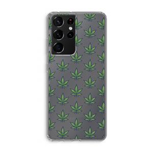 CaseCompany Weed: Samsung Galaxy S21 Ultra Transparant Hoesje