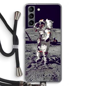 CaseCompany Spaceman: Samsung Galaxy S21 Transparant Hoesje met koord