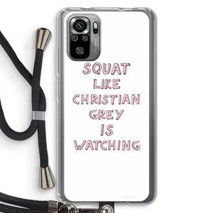 CaseCompany Christian Grey: Xiaomi Redmi Note 10S Transparant Hoesje met koord