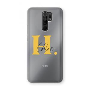 CaseCompany Amber Script: Xiaomi Redmi 9 Transparant Hoesje