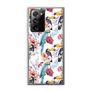 CaseCompany Bloemen tukan: Samsung Galaxy Note 20 Ultra / Note 20 Ultra 5G Transparant Hoesje