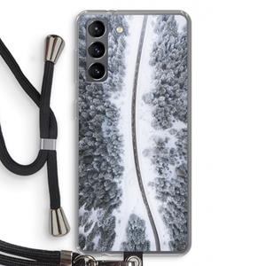 CaseCompany Snøfall: Samsung Galaxy S21 Transparant Hoesje met koord