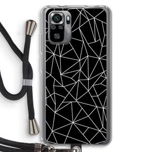 CaseCompany Geometrische lijnen wit: Xiaomi Redmi Note 10S Transparant Hoesje met koord