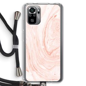 CaseCompany Peach bath: Xiaomi Redmi Note 10S Transparant Hoesje met koord
