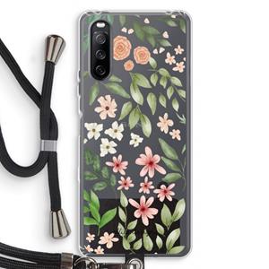 CaseCompany Botanical sweet flower heaven: Sony Sony Xperia 10 III Transparant Hoesje met koord
