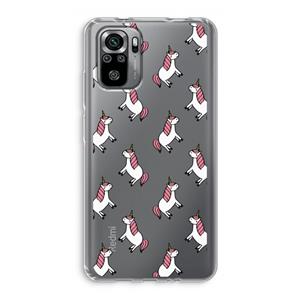 CaseCompany Eenhoorns overal: Xiaomi Redmi Note 10S Transparant Hoesje