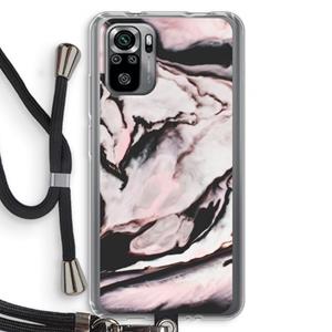 CaseCompany Roze stroom: Xiaomi Redmi Note 10S Transparant Hoesje met koord