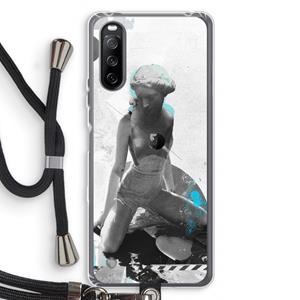CaseCompany I will not feel a thing: Sony Sony Xperia 10 III Transparant Hoesje met koord