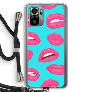 CaseCompany Bite my lip: Xiaomi Redmi Note 10S Transparant Hoesje met koord