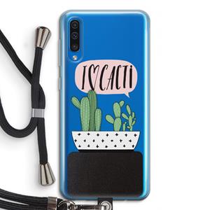 CaseCompany I love cacti: Samsung Galaxy A50 Transparant Hoesje met koord