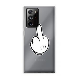CaseCompany Middle finger black: Samsung Galaxy Note 20 Ultra / Note 20 Ultra 5G Transparant Hoesje