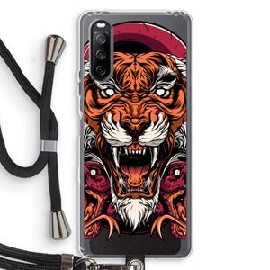 CaseCompany Tiger and Rattlesnakes: Sony Sony Xperia 10 III Transparant Hoesje met koord