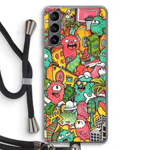 CaseCompany Vexx City: Samsung Galaxy S21 Transparant Hoesje met koord