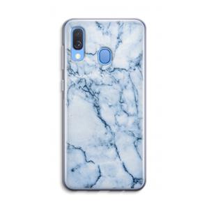 CaseCompany Blauw marmer: Samsung Galaxy A40 Transparant Hoesje