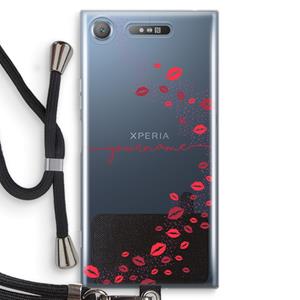 CaseCompany Kusjes: Sony Xperia XZ1 Transparant Hoesje met koord