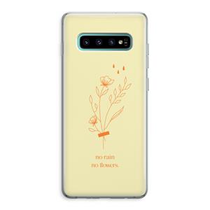 CaseCompany No rain no flowers: Samsung Galaxy S10 Plus Transparant Hoesje
