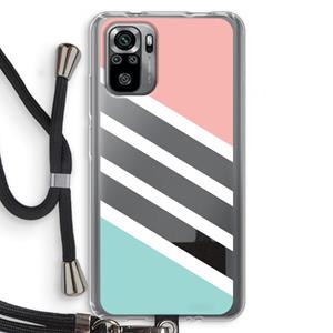 CaseCompany Strepen pastel: Xiaomi Redmi Note 10S Transparant Hoesje met koord