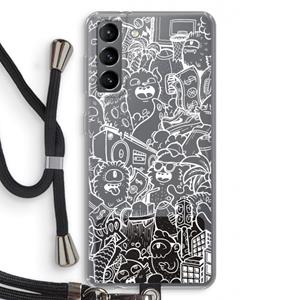 CaseCompany Vexx City #2: Samsung Galaxy S21 Transparant Hoesje met koord