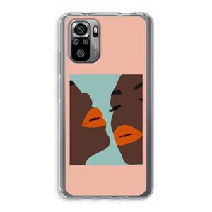 CaseCompany Orange lips: Xiaomi Redmi Note 10S Transparant Hoesje