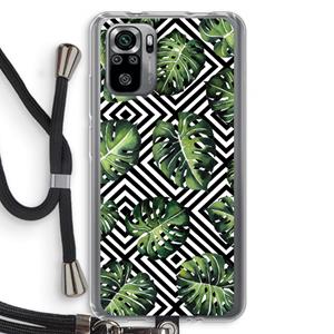 CaseCompany Geometrische jungle: Xiaomi Redmi Note 10S Transparant Hoesje met koord