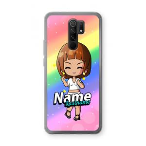 CaseCompany Chibi Maker vrouw: Xiaomi Redmi 9 Transparant Hoesje