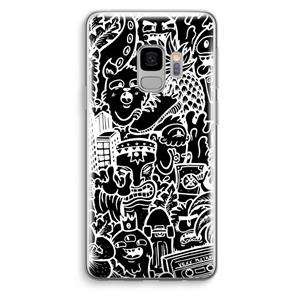 CaseCompany Vexx Black Mixtape: Samsung Galaxy S9 Transparant Hoesje