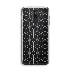 CaseCompany Zwart-witte kubussen: Samsung Galaxy J8 (2018) Transparant Hoesje