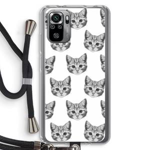 CaseCompany Kitten: Xiaomi Redmi Note 10S Transparant Hoesje met koord