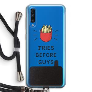 CaseCompany Fries before guys: Samsung Galaxy A50 Transparant Hoesje met koord