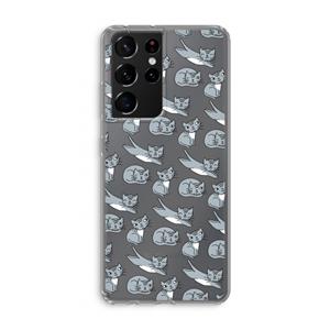 CaseCompany Poezen: Samsung Galaxy S21 Ultra Transparant Hoesje