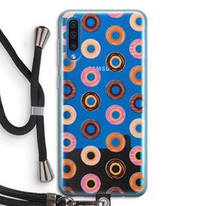 CaseCompany Donuts: Samsung Galaxy A50 Transparant Hoesje met koord