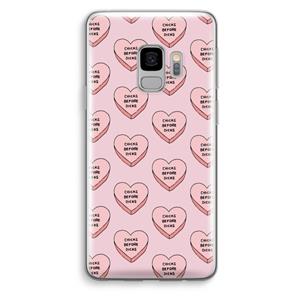 CaseCompany Chicks before dicks: Samsung Galaxy S9 Transparant Hoesje
