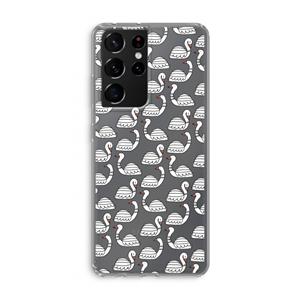 CaseCompany Zwanen: Samsung Galaxy S21 Ultra Transparant Hoesje