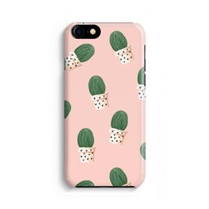 CaseCompany Cactusprint roze: iPhone 8 Volledig Geprint Hoesje