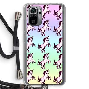 CaseCompany Musketon Unicorn: Xiaomi Redmi Note 10S Transparant Hoesje met koord