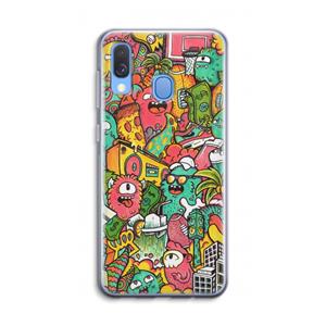 CaseCompany Vexx City: Samsung Galaxy A40 Transparant Hoesje