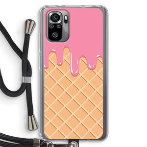 CaseCompany Ice cream: Xiaomi Redmi Note 10S Transparant Hoesje met koord