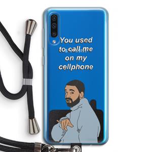 CaseCompany Hotline bling: Samsung Galaxy A50 Transparant Hoesje met koord