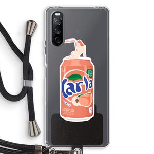 CaseCompany S(peach)less: Sony Sony Xperia 10 III Transparant Hoesje met koord