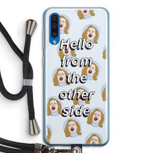 CaseCompany Hello: Samsung Galaxy A50 Transparant Hoesje met koord
