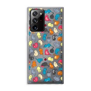 CaseCompany Kleurrijke katten: Samsung Galaxy Note 20 Ultra / Note 20 Ultra 5G Transparant Hoesje