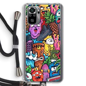 CaseCompany Vexx Mixtape: Xiaomi Redmi Note 10S Transparant Hoesje met koord