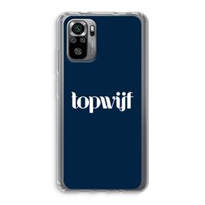 CaseCompany Topwijf Navy: Xiaomi Redmi Note 10S Transparant Hoesje