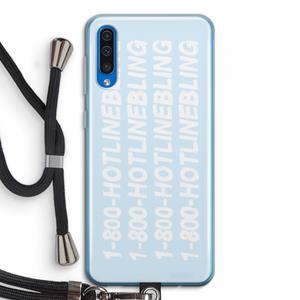 CaseCompany Hotline bling blue: Samsung Galaxy A50 Transparant Hoesje met koord