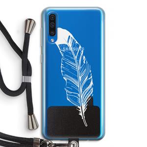 CaseCompany Pluim: Samsung Galaxy A50 Transparant Hoesje met koord